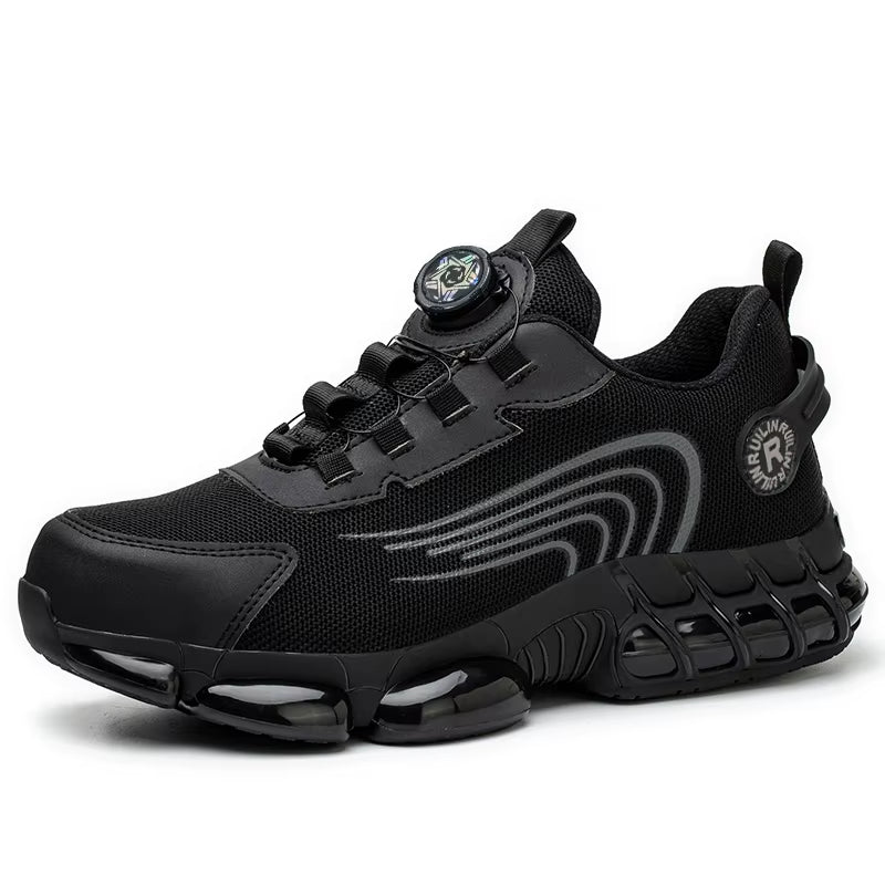 Indestructible Steel Toe Work Shoes for Men Women Rotating Button Safety Shoes Lightweight Construction Work Safety Shoes