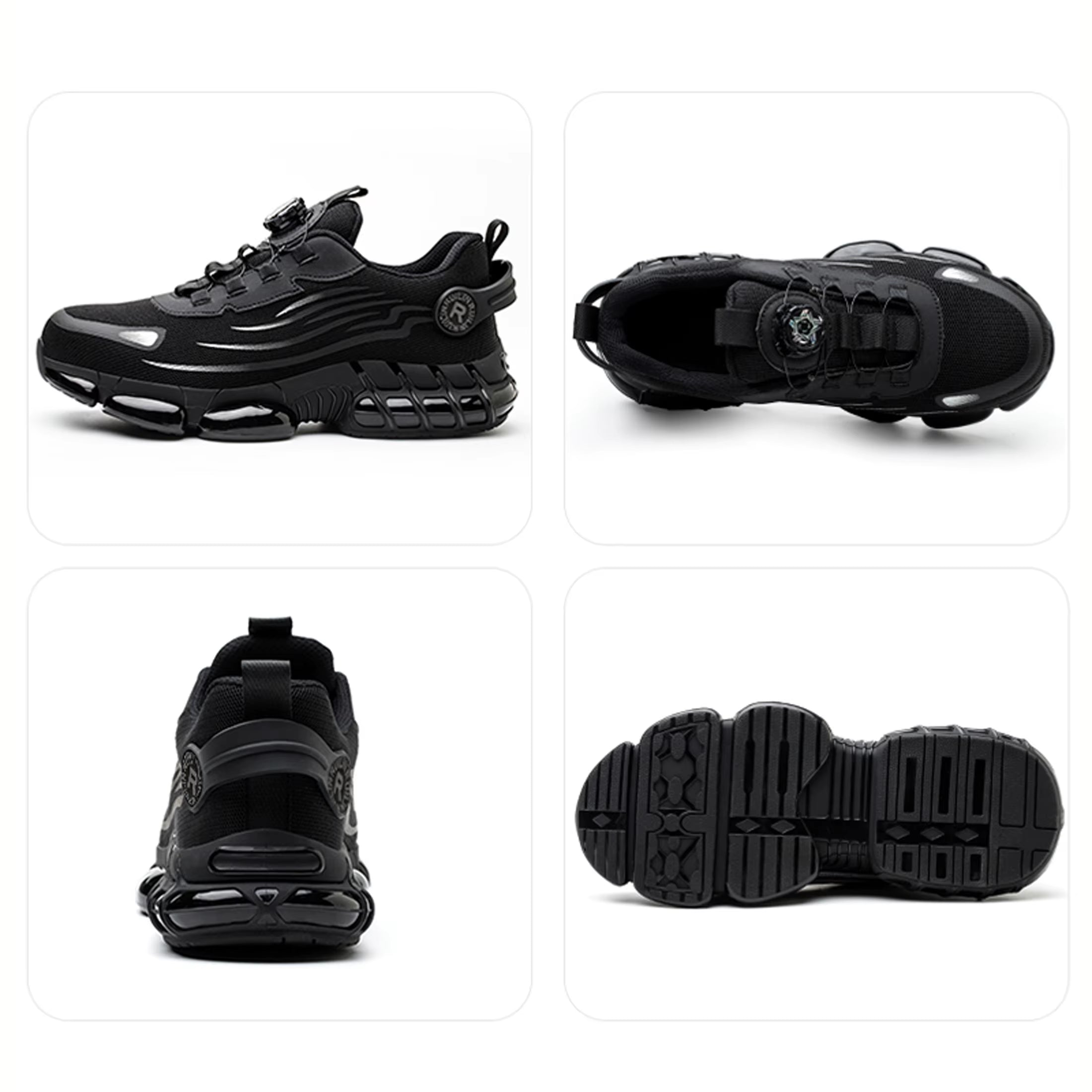 Indestructible Steel Toe Work Shoes for Men Women Rotating Button Safety Shoes Lightweight Construction Work Safety Shoes